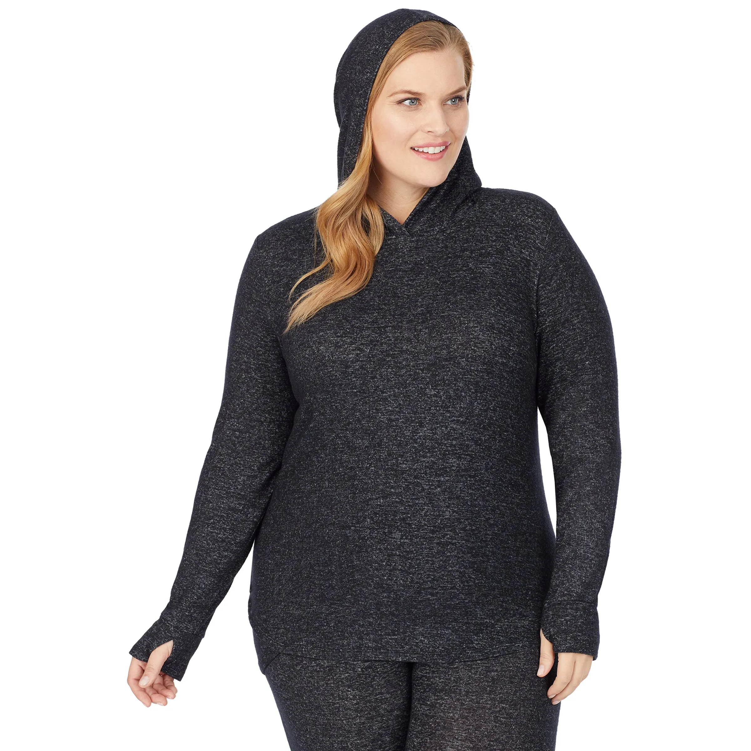 SoftKnit Long Sleeve Tunic Hoodie PLUS