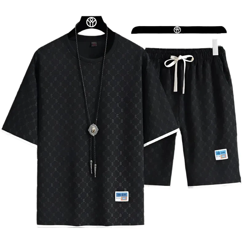 Summer Trend Two-Piece Men's Casual Relaxed Comfortable Breathable High-Quality Set