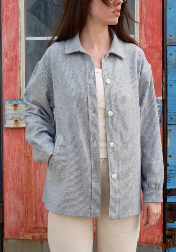 Sunset Overshirt in Blue Twill