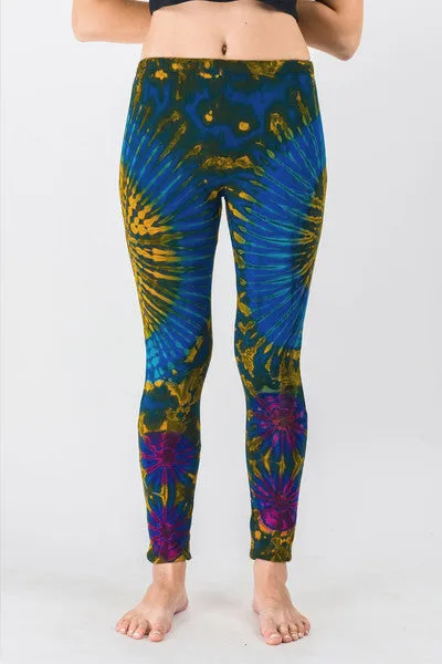 Super Soft Comfortable Womens Leggings Tie Dye Royal Blue