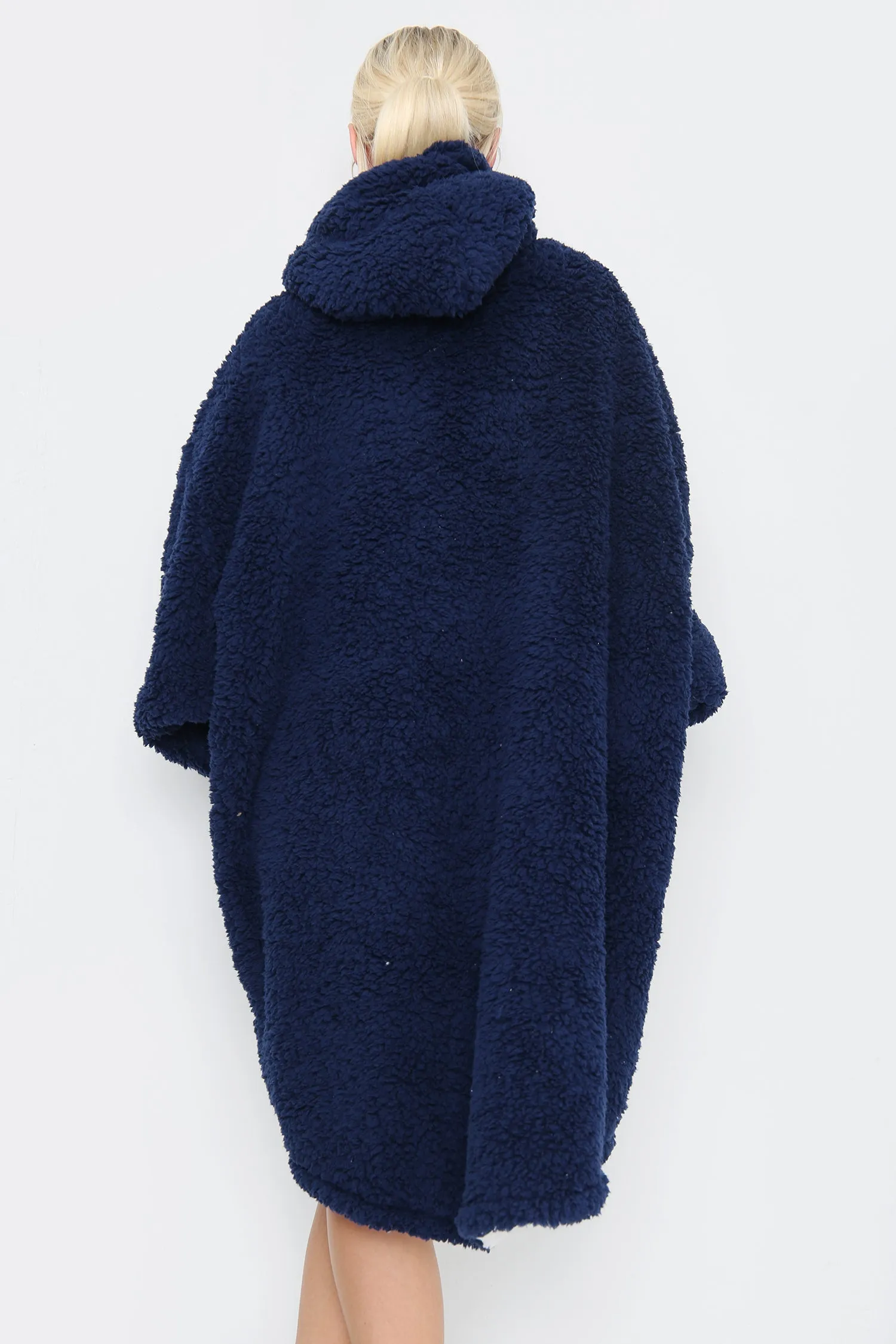 Teddy Hooded Blanket Charcoal