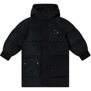 Unisex Black Hooded Puffer Coat