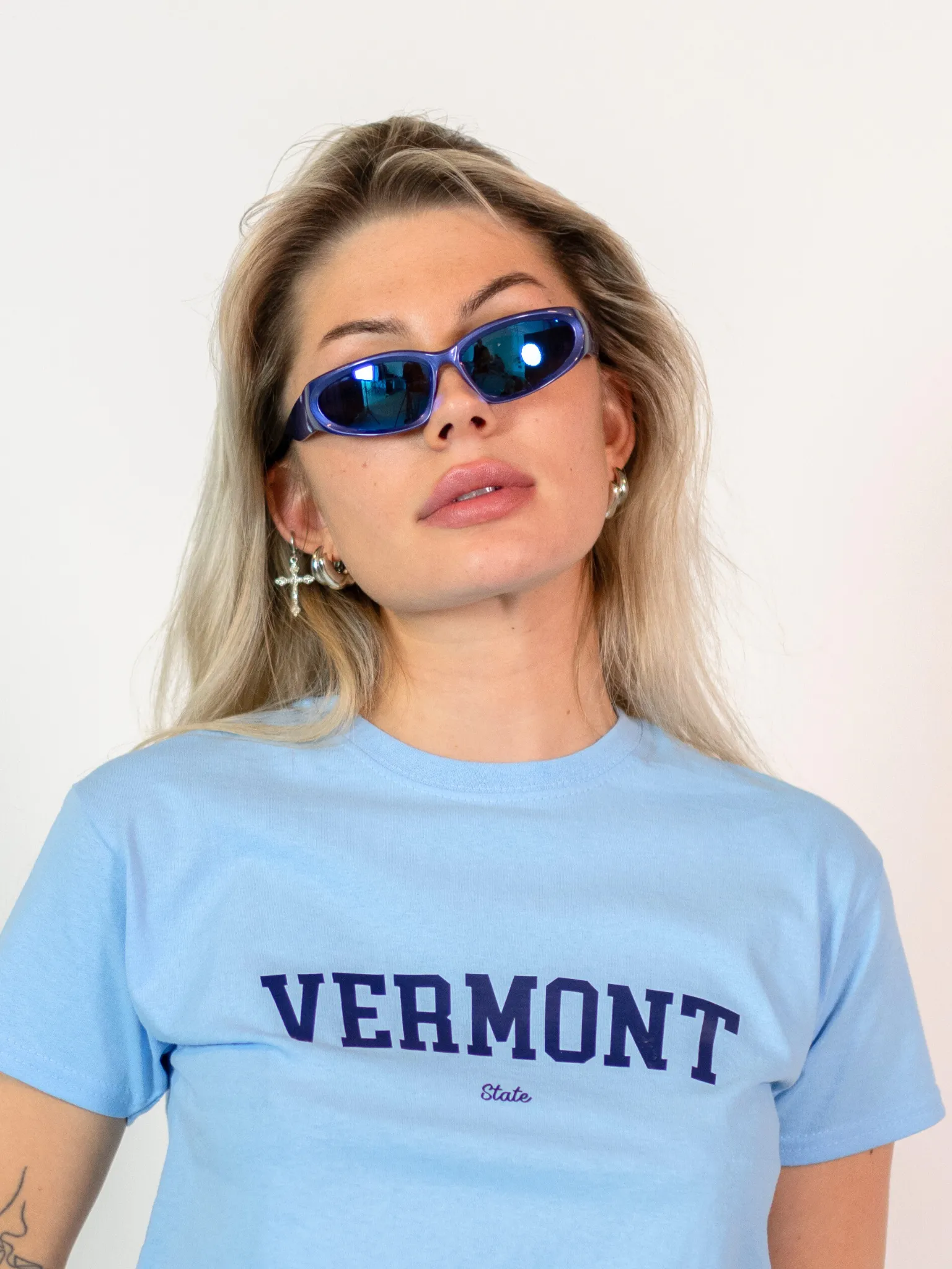 VERMONT (navy), BABY TEE - LYSEBLÅ