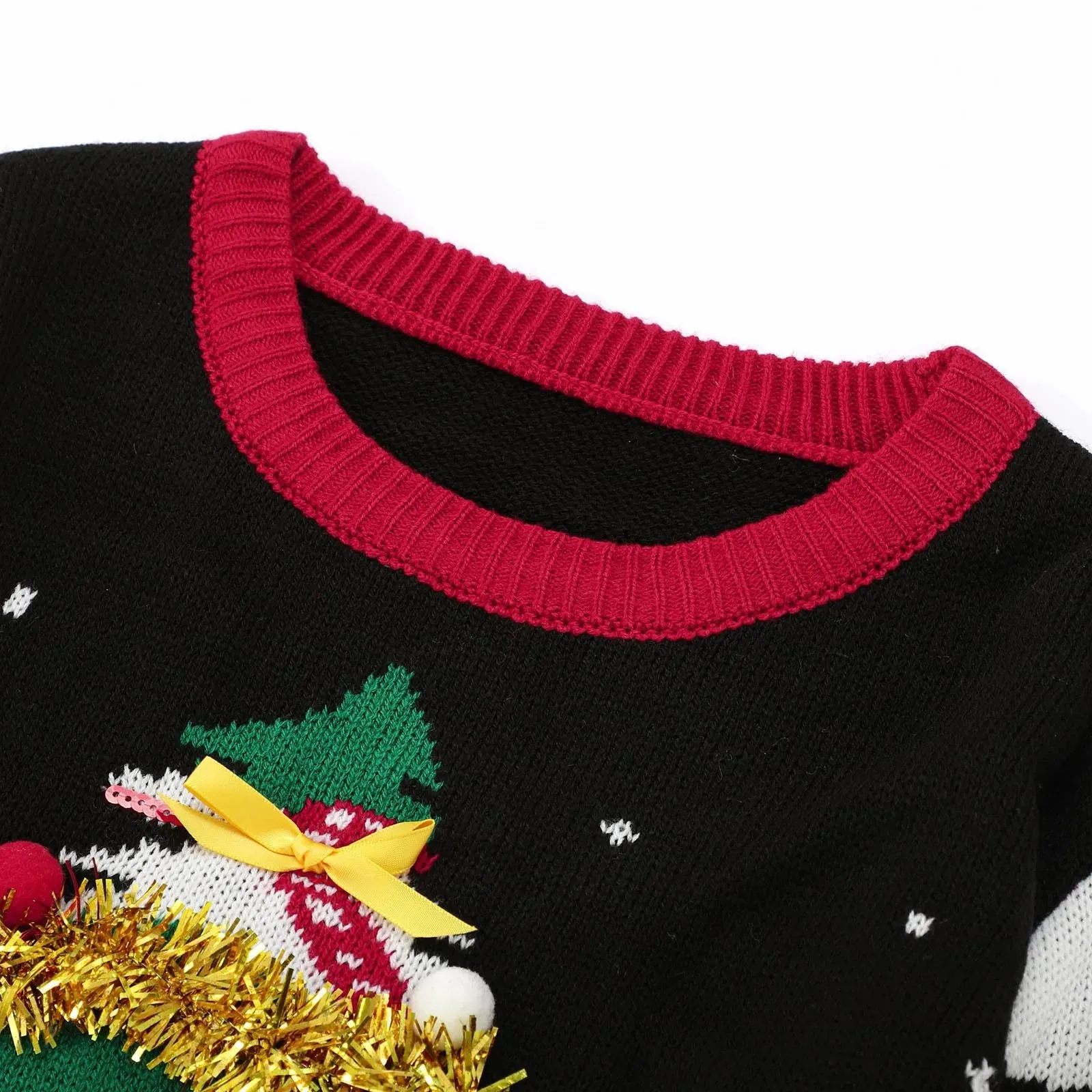 Wenkouban-Christmas Thanksgiving outfits_Elegant Red O-Neck Loose Pullover New Year Trendy Christmas Sweater