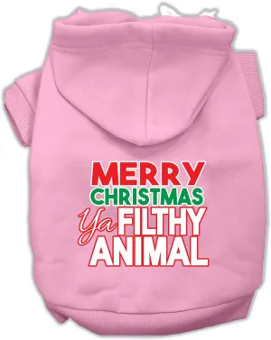 Ya Filthy Animal Screen Print Pet Hoodie Light Pink Sm (10)